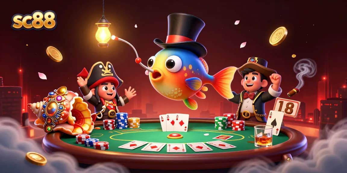 Engage in thrilling gameplay with sc88 amidst vibrant casino elements and charismatic sea characters.