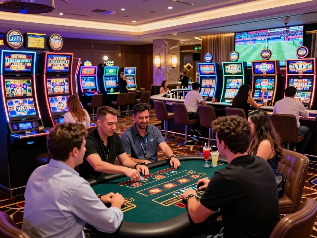 Experience vibrant gambling atmosphere with players enjoying live dealer games at https://luckywin.free/.