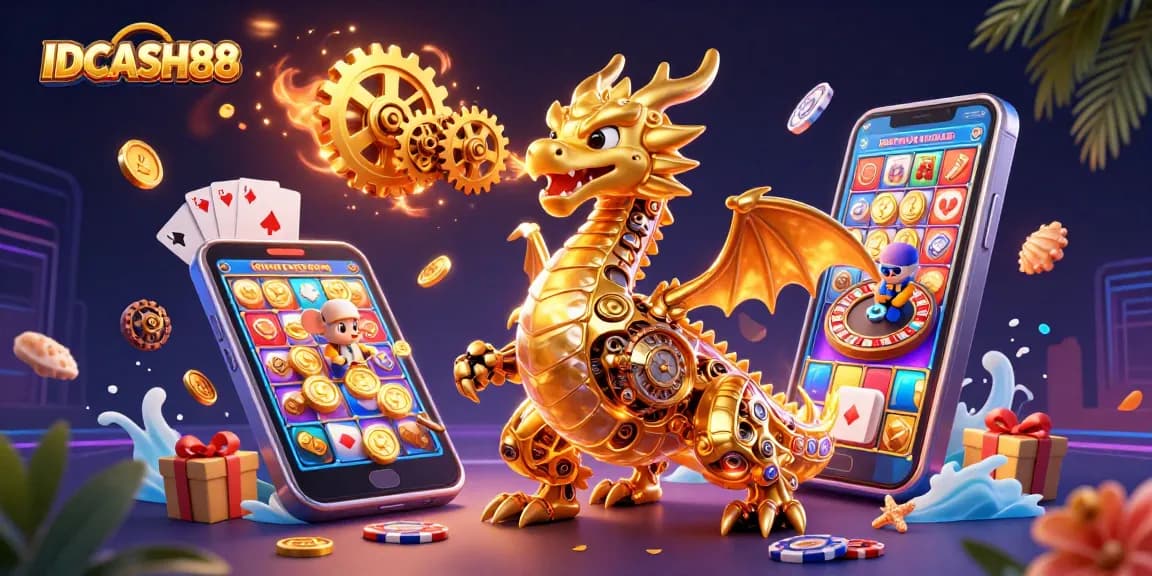 Experience the excitement of IDCASH88, where golden coins and dynamic slot games ignite your gambling journey.
