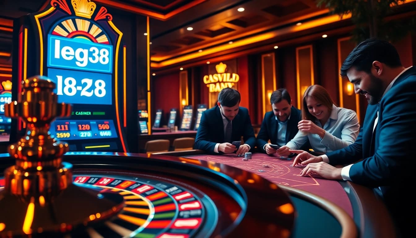 Casino players enjoying games at LEGO138 with roulette and poker action.