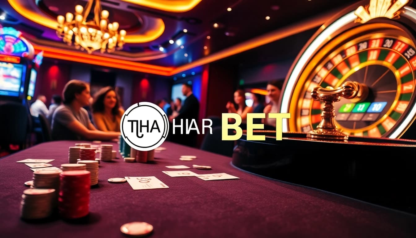 Exciting gameplay at THA BET casino featuring poker chips and roulette in a luxurious setting.