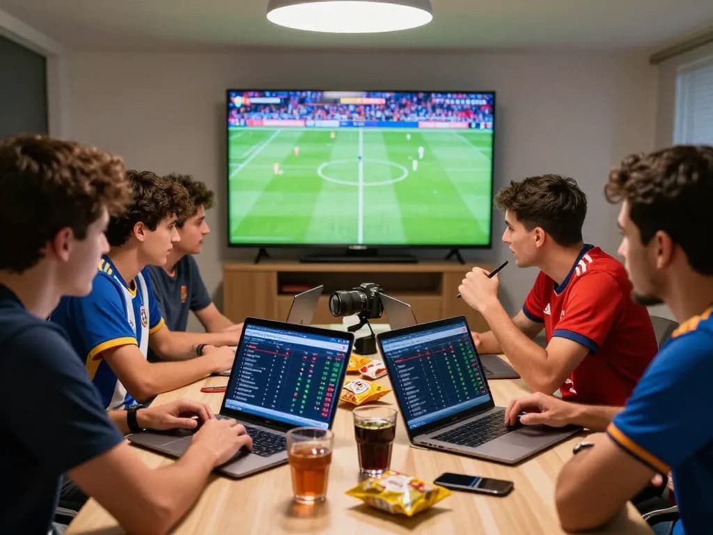 Soi kèo La Liga enthusiasts analyzing match statistics during a live game.