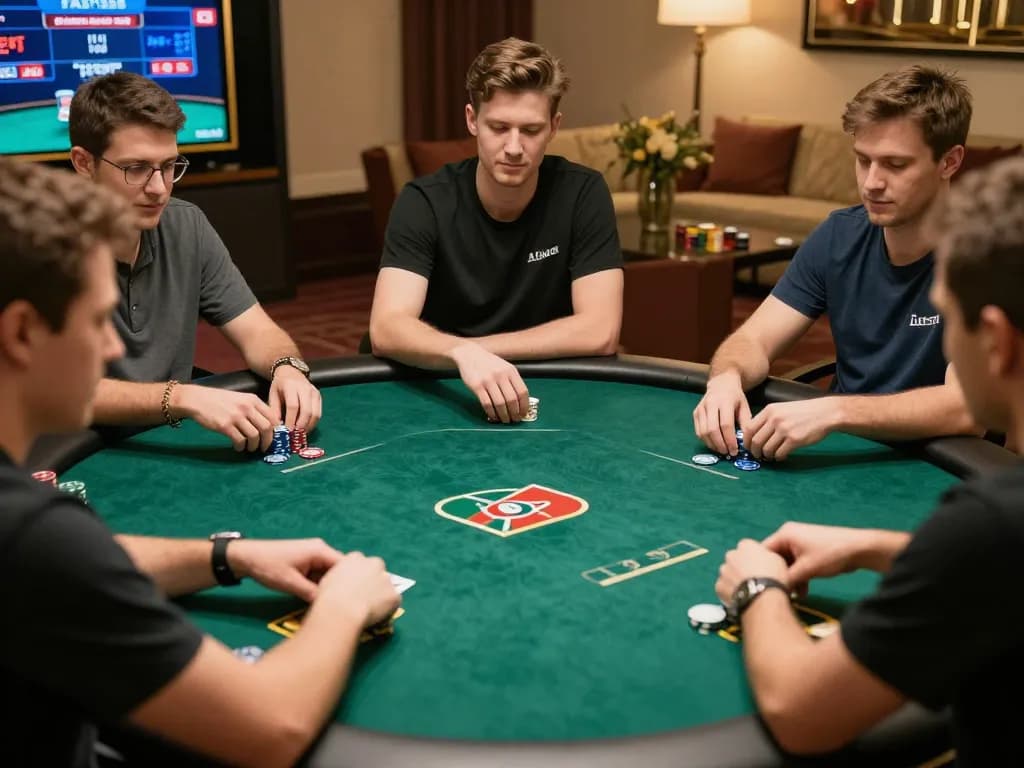 Players enjoying a thrilling poker game on FAFA828's online platform, showcasing strategies.