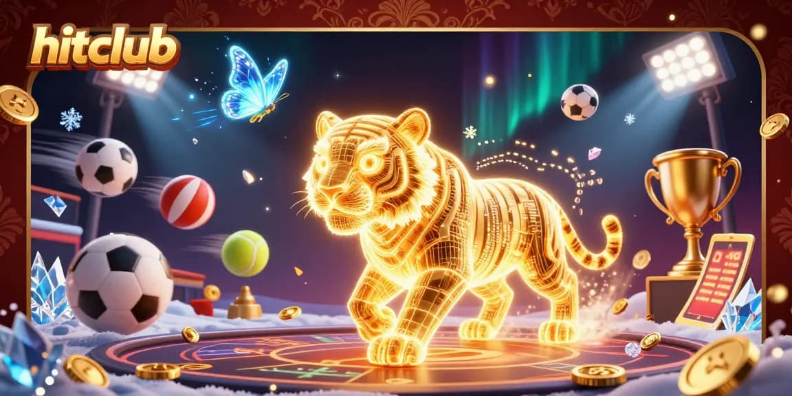 Join the exciting hitclub game experience as the golden tiger prowls amidst dynamic sports betting action.