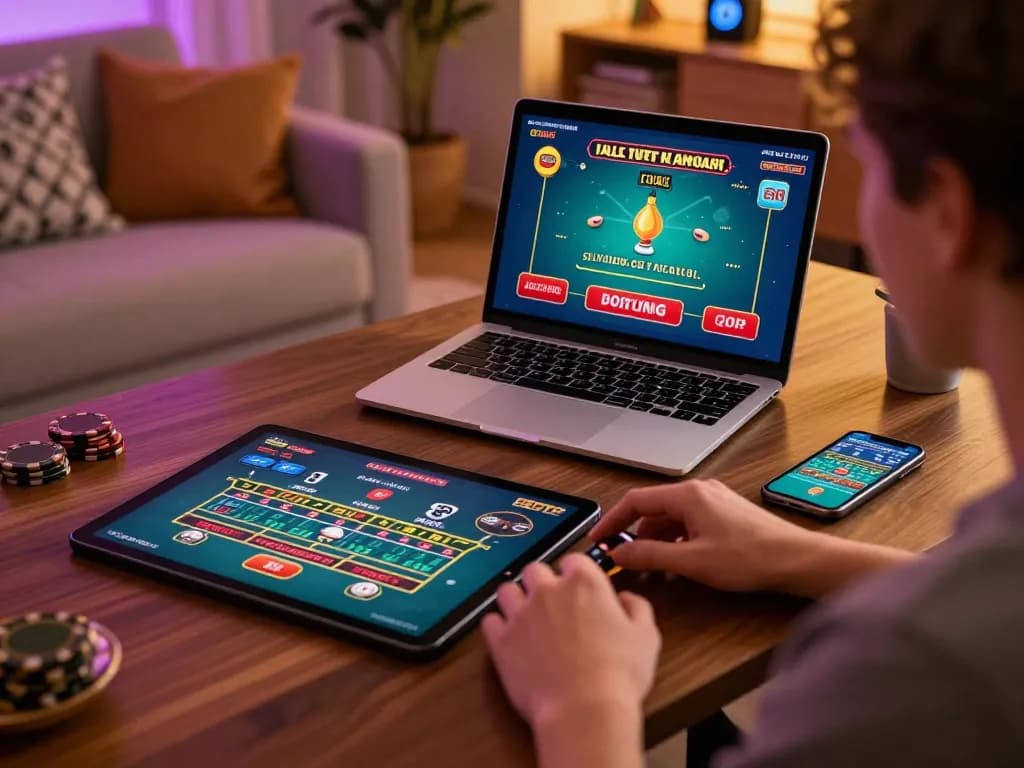 Engage in expert strategies at taixiusunwin.art with a live dealer blackjack game on tablet in a cozy home setting