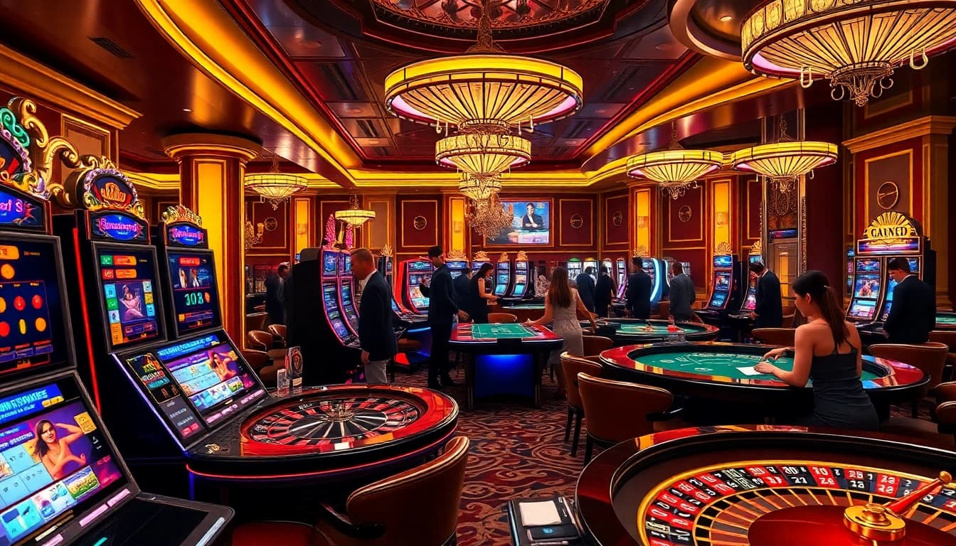 Experience the hidden wiki at an elegant casino with vibrant gambling activities and luxurious decor.