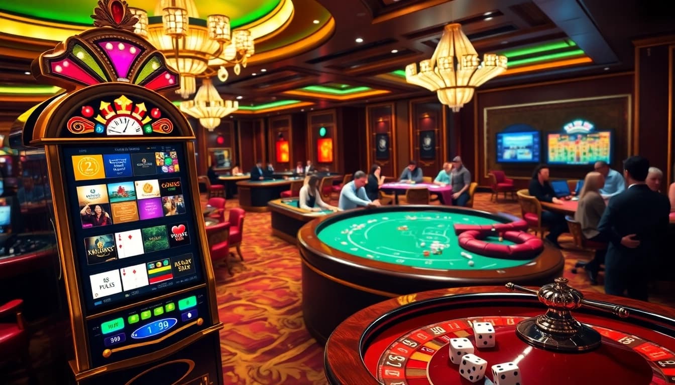 Play exciting slots at PGSoft Official Pocket Games Soft in a luxurious casino setting.