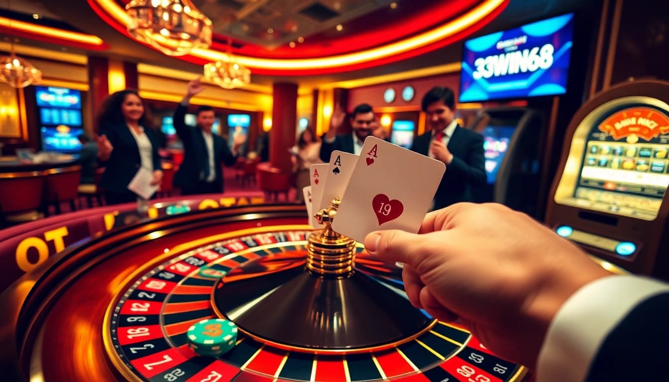 Experience the thrilling atmosphere of 33win68 with dynamic casino gameplay and winning moments.