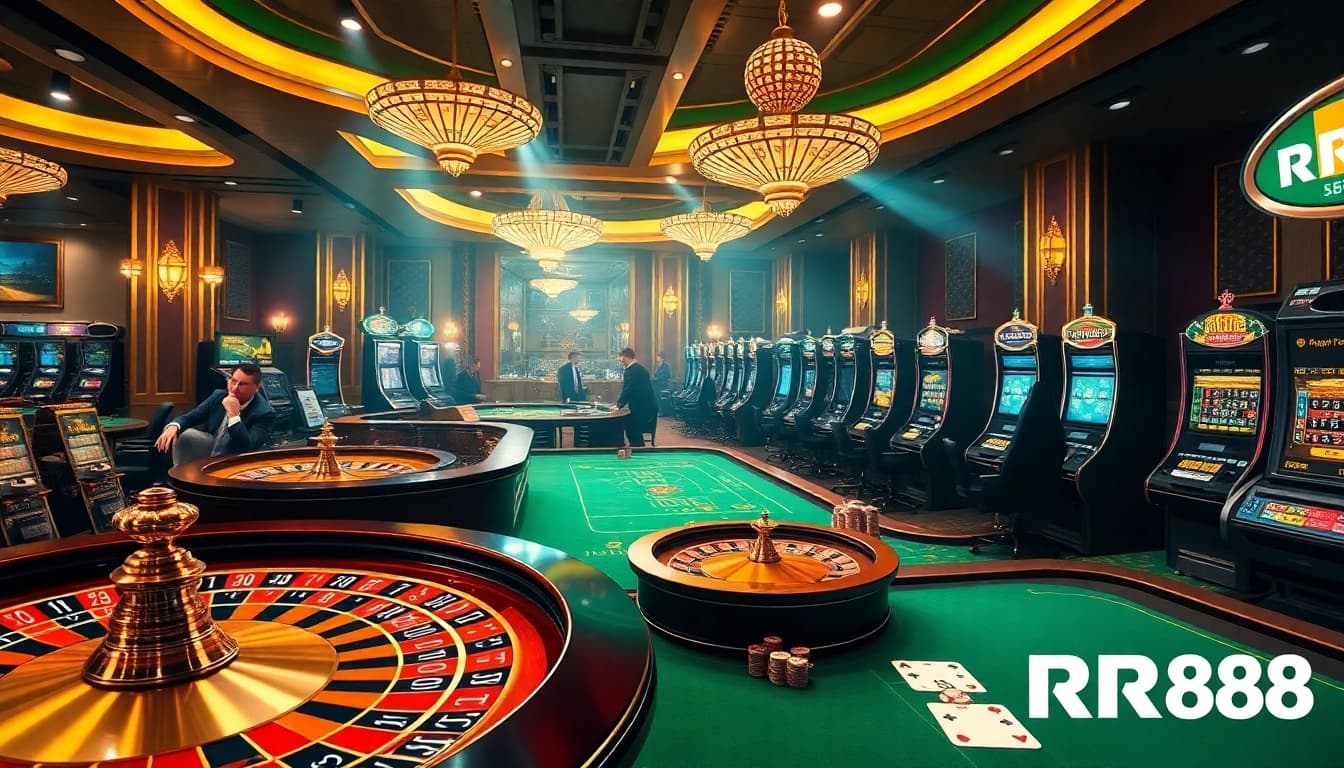 RR88 offers an exciting online gambling experience with vibrant casino tables and engaging gameplay.