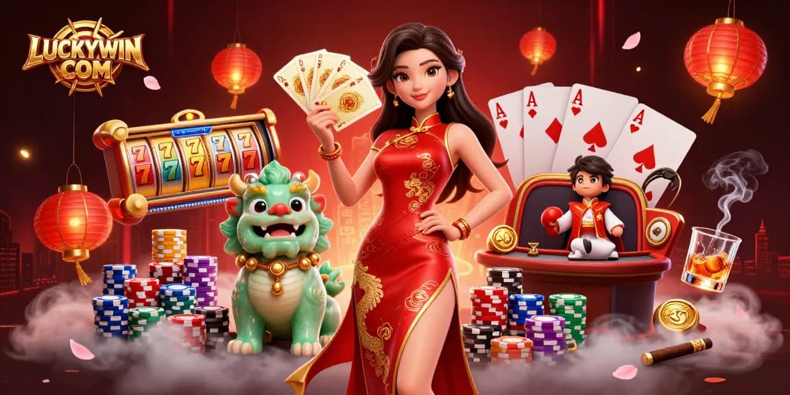 Experience the thrilling excitement of LUCKYWIN COM with immersive 3D casino elements featuring vibrant slots and poker!