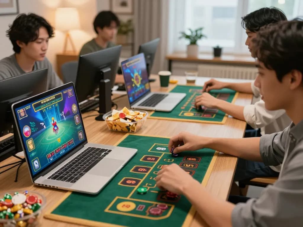 Players enjoying online casino games at home, experiencing the thrill of dr88.