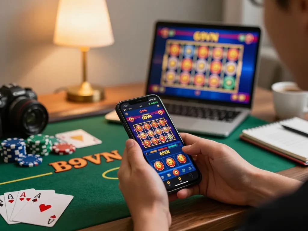 Experience thrilling gameplay on the 69vn app, enjoying slot spins and strategic online betting.
