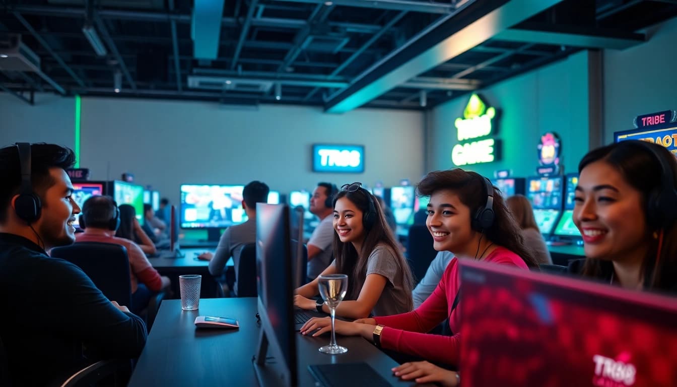 Engaging TR88 GAME online gambling scene showcasing players enjoying diverse gaming activities.