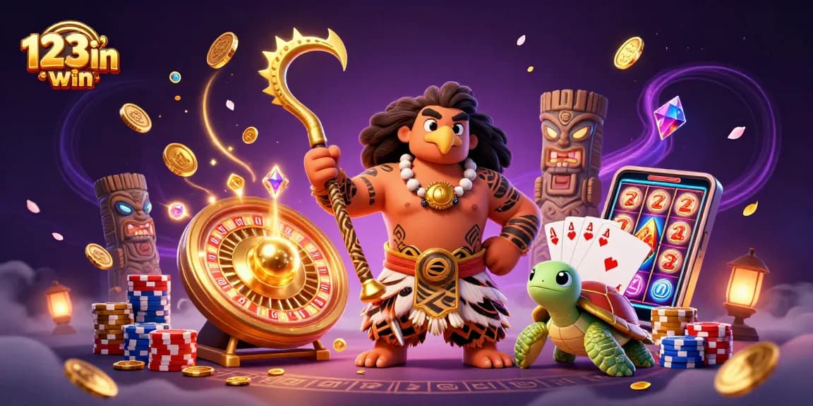Engage with 123win at the vibrant casino scene featuring dynamic characters and rich gaming elements.