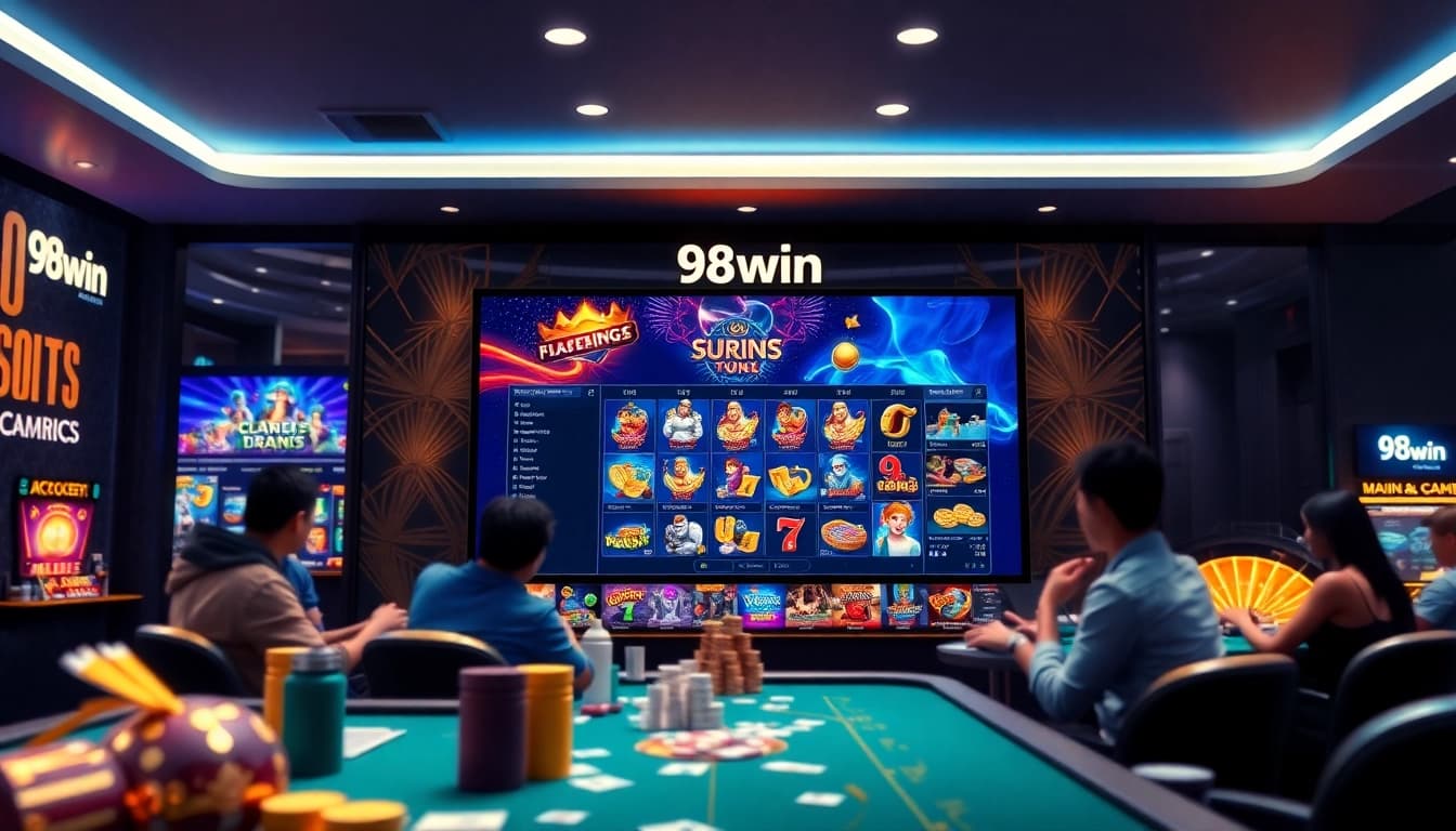 Engaging online gambling scene showcasing 98win with vibrant games and inviting atmosphere.