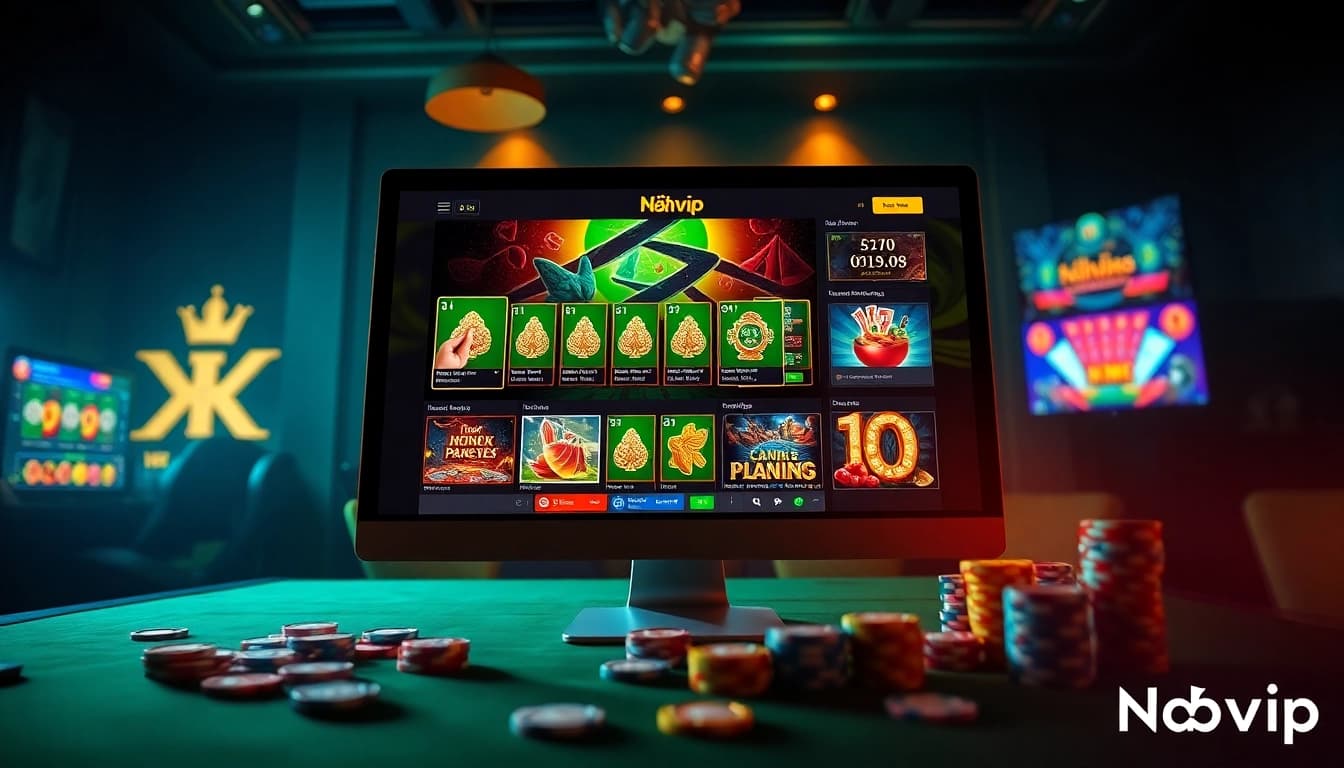 Exciting Nhatvip online gambling interface showcasing diverse games and vibrant atmosphere.