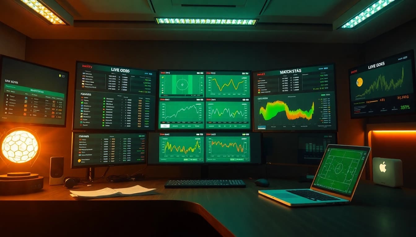 High-stakes kèo nhà cái betting scene with dynamic odds and football imagery.