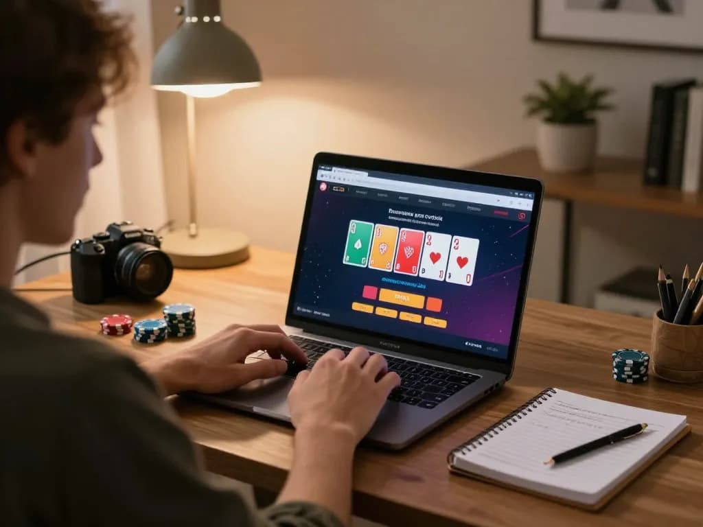 Engaging in strategic poker gameplay at home while using tg88 online casino platform.