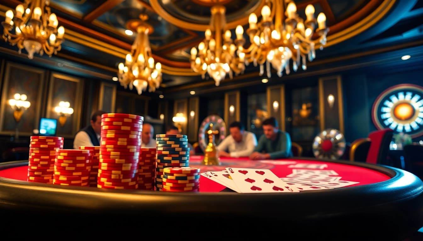 Daga-themed poker table scene showcasing players strategizing for high-stakes wins.
