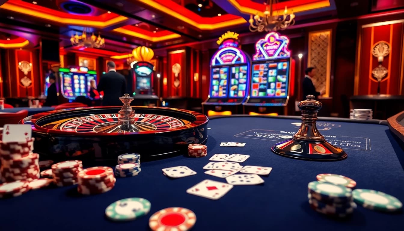 Engage with the thrilling atmosphere of 28bet.com at a luxury casino table with chips and cards.
