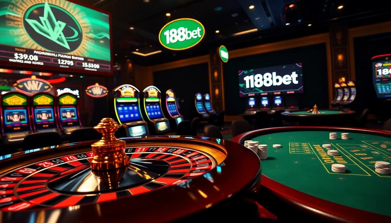 Experience thrilling gameplay with 188bet at a vibrant online casino featuring roulette and poker.