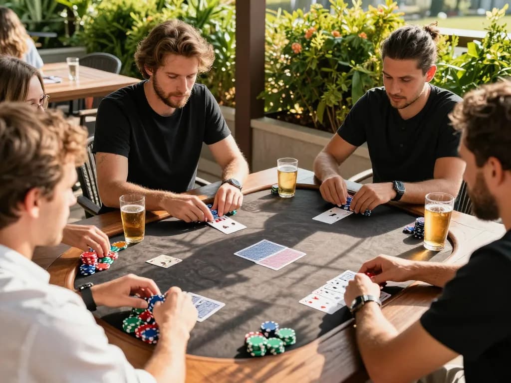 Play poker at Domino88 poker and enjoy a lively outdoor session with friends.