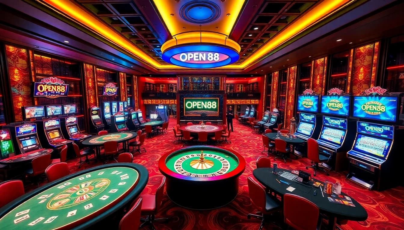Engage in thrilling gaming experiences at OPEN88 with vibrant casino table action.