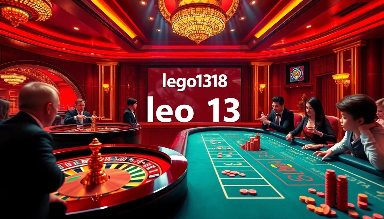 Players engaging in thrilling casino games at lego138, with vibrant chips and a roulette wheel.