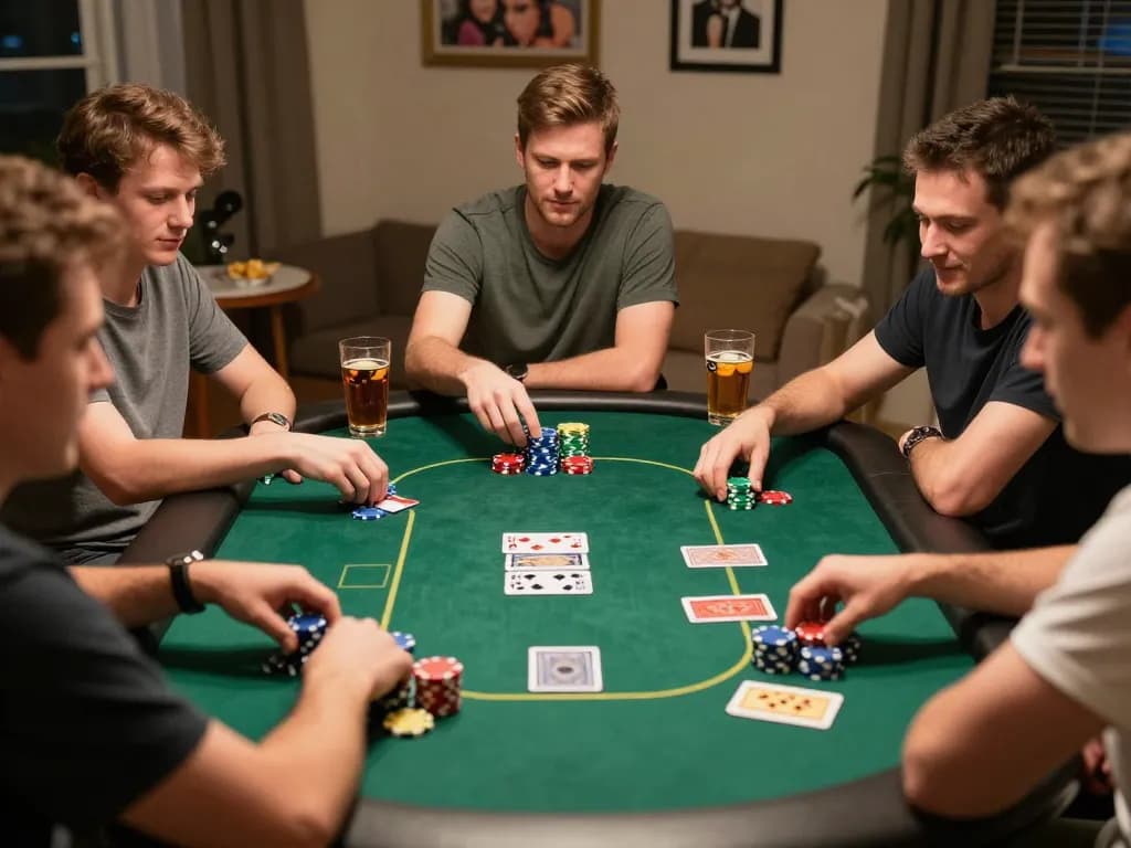 Play poker with friends at home, enjoying go89 lively gaming atmosphere and strategies.