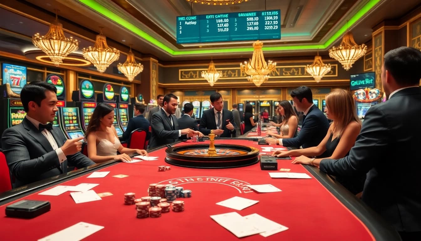 Experience thrilling gaming options at https://gk88live.it.com/ featuring excited players and vibrant casino tables.