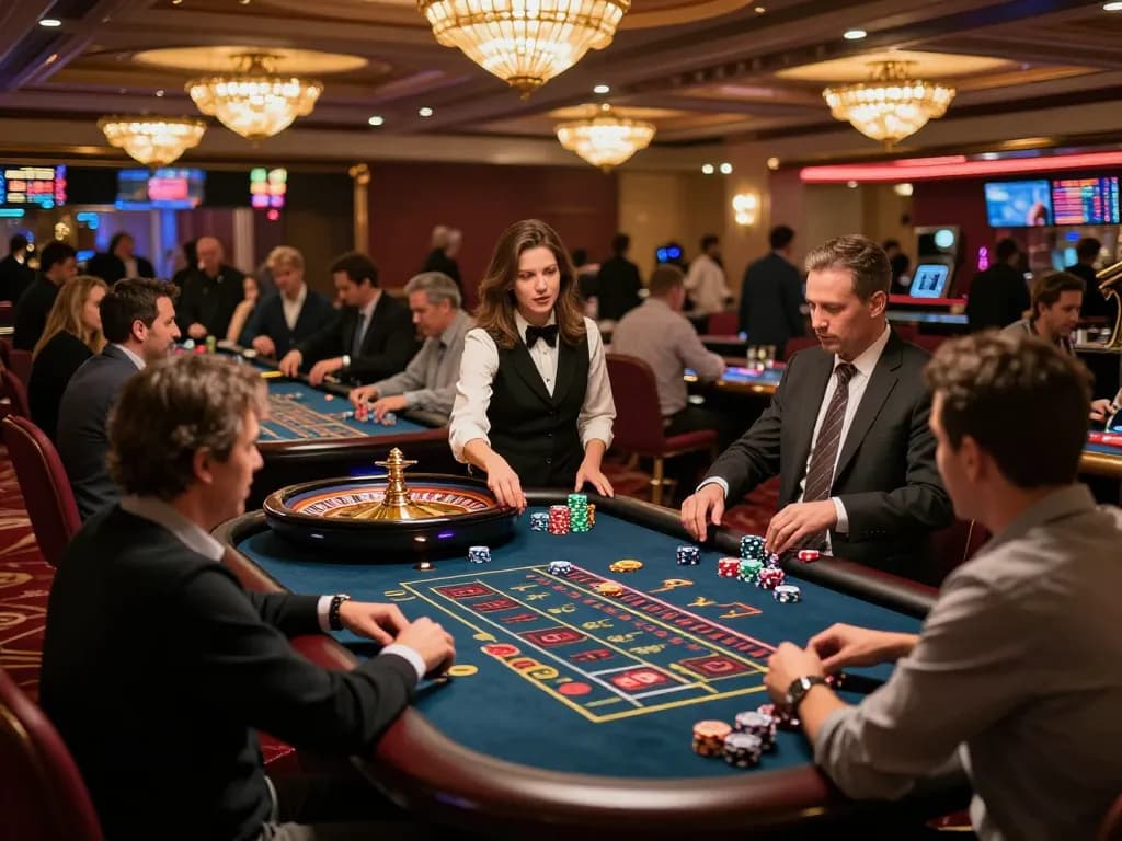 Players at a casino enjoying various games, showcasing the excitement of inkingrey's gaming community.