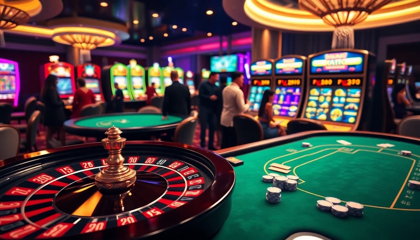 Players enjoying a thrilling game at the xx88 casino table, highlighting excitement and luxury.