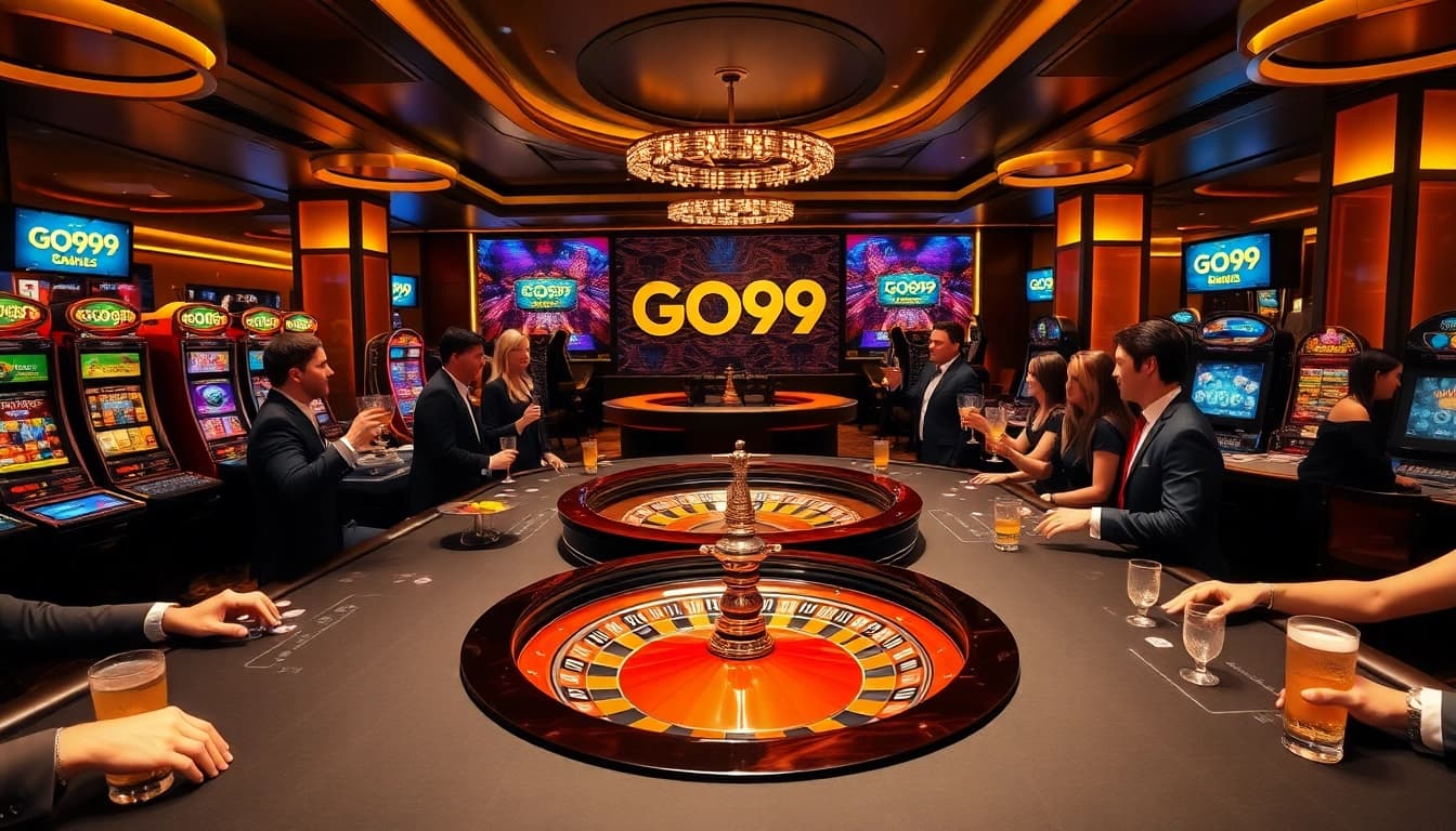 Experience the thrill of winning with GO99 at a luxurious casino gaming lounge.