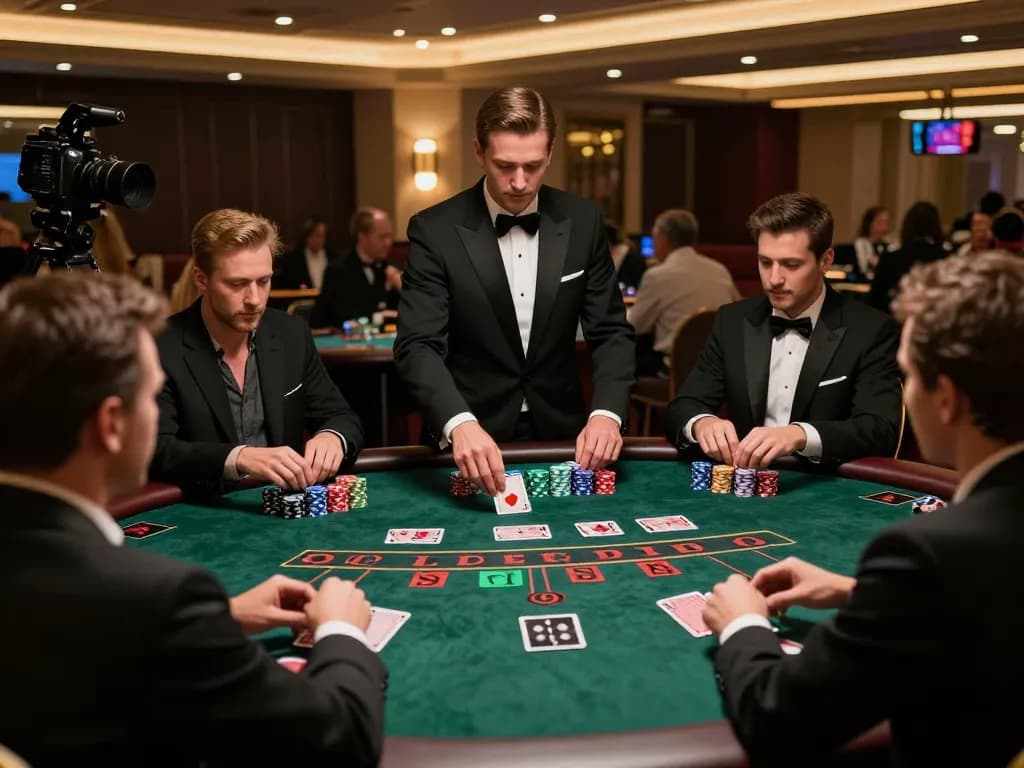 Players enjoying blackjack at tg88 live dealer casino table, showcasing strategic gameplay.