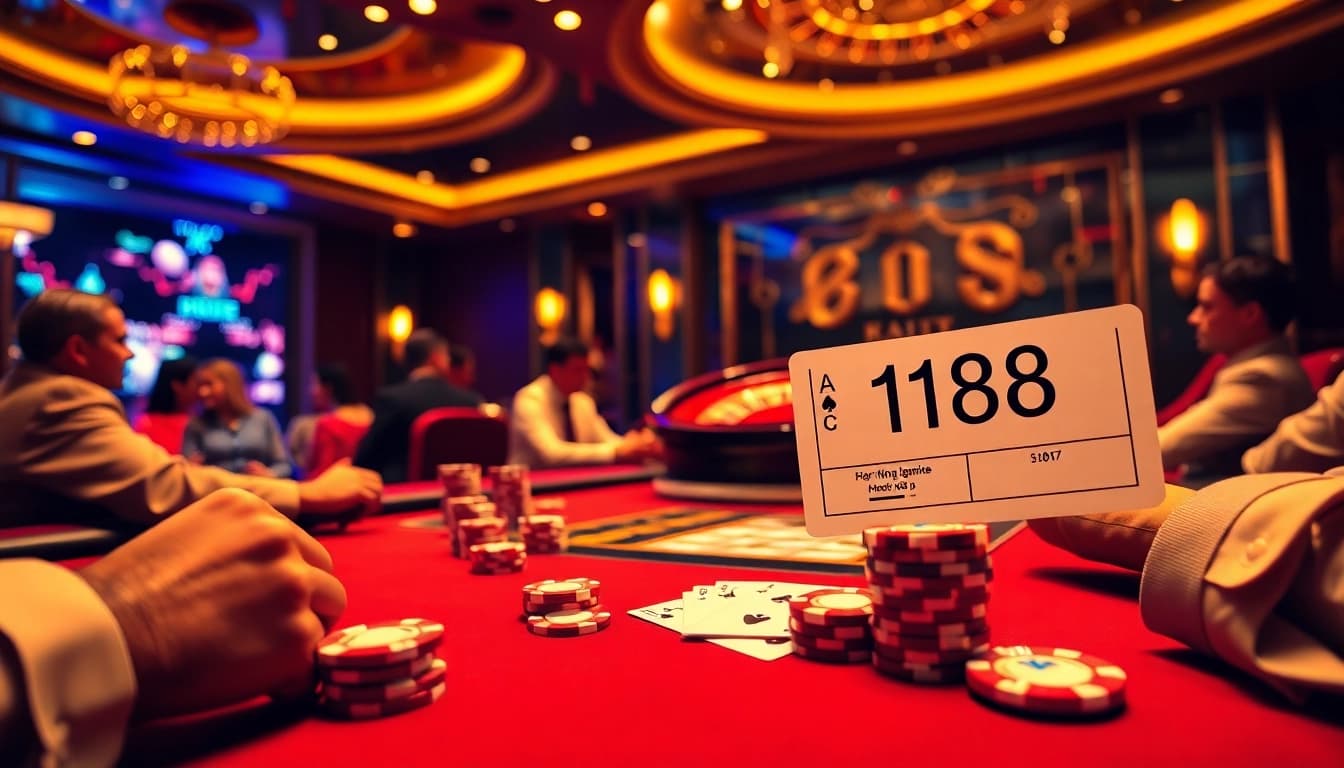 Experience thrilling poker action at the f168 casino table, with vibrant colors and excitement all around.