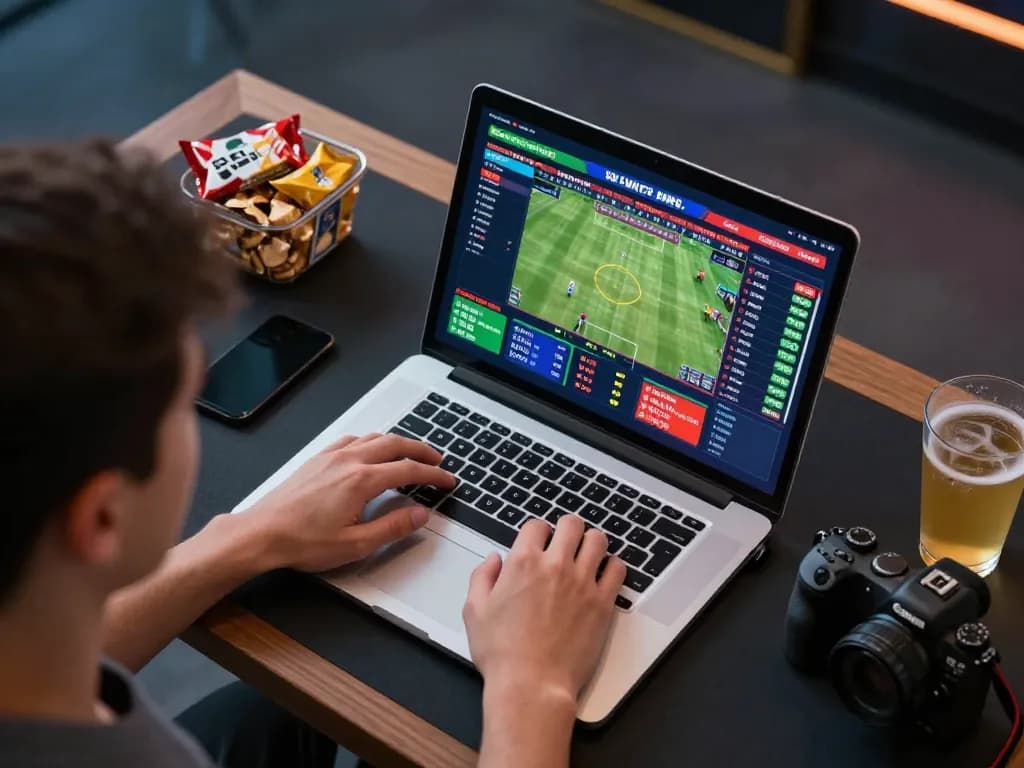 Engaged user placing bets on BL555 betting platform, showcasing online gambling excitement.