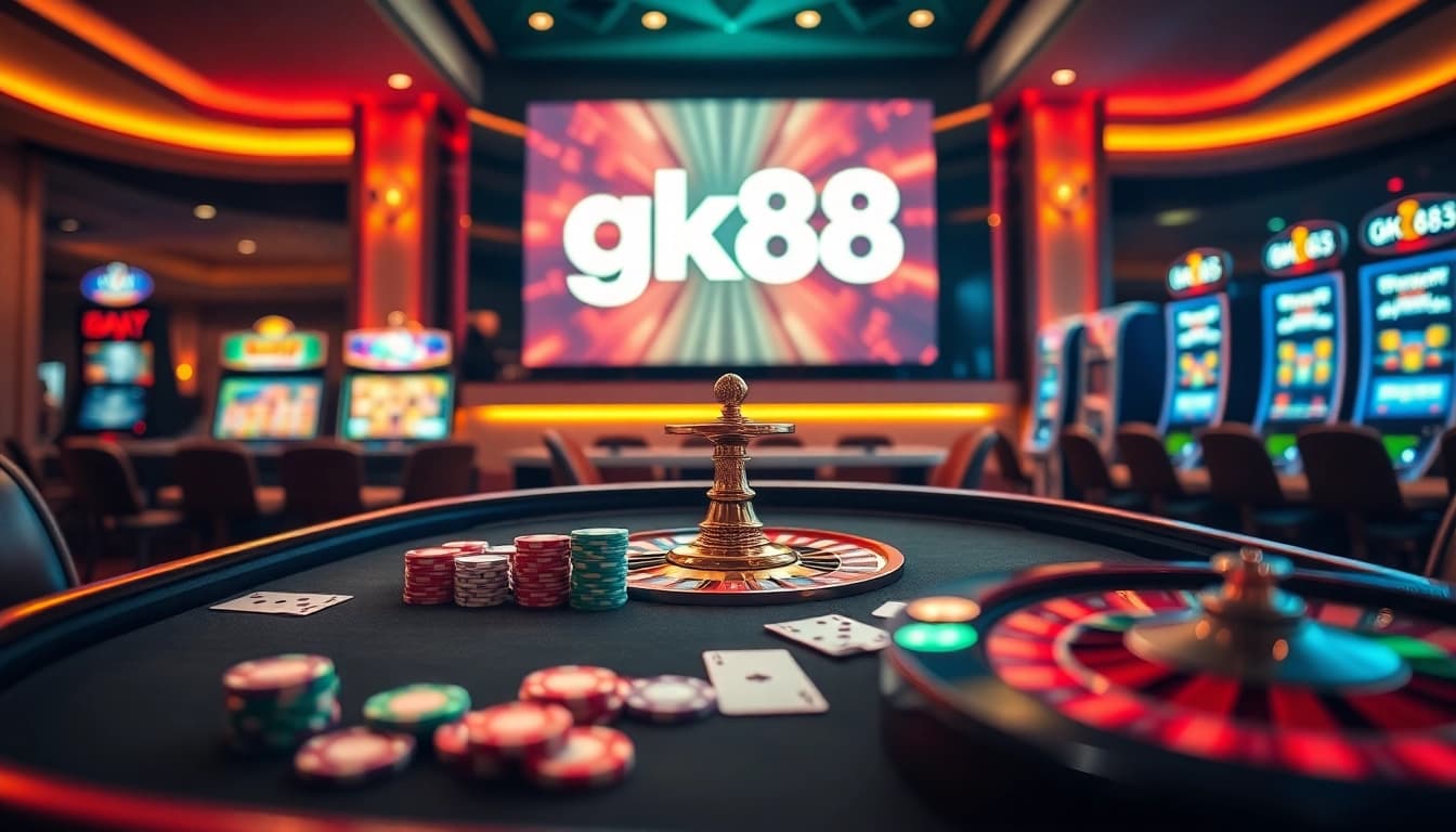 Experience the excitement of gk88 toys at a luxurious casino with poker, roulette, and slot machines.