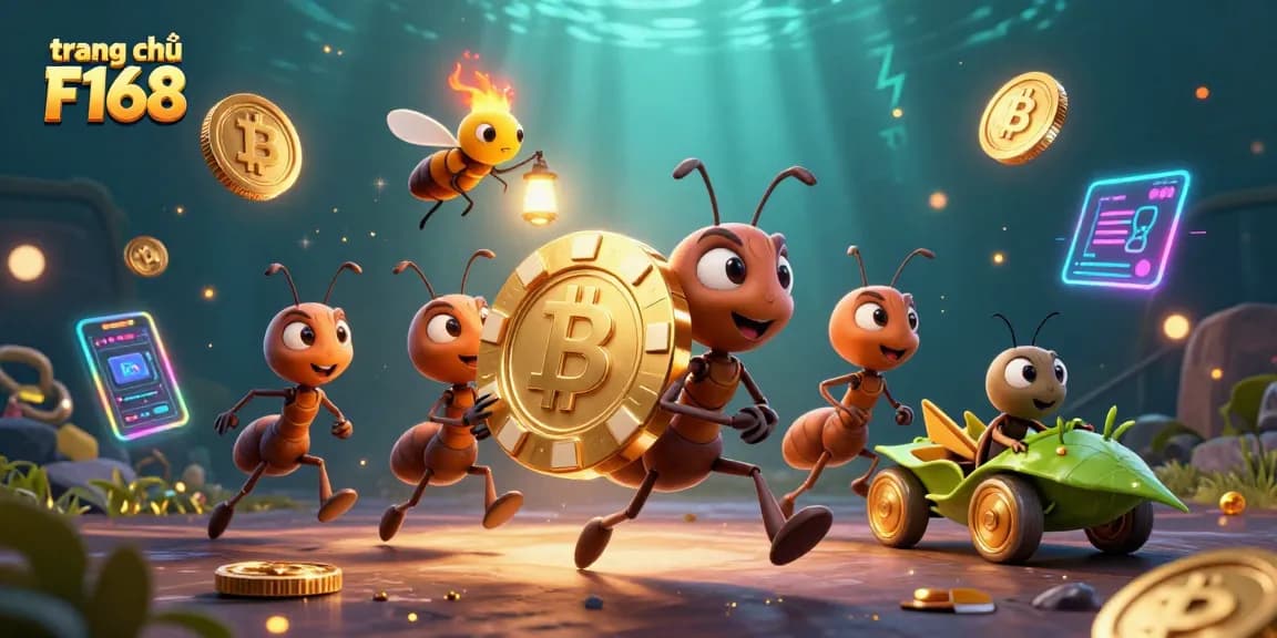 Engage in fun gameplay at trang chủ F168 featuring a heist cartoon scene with treasure elements