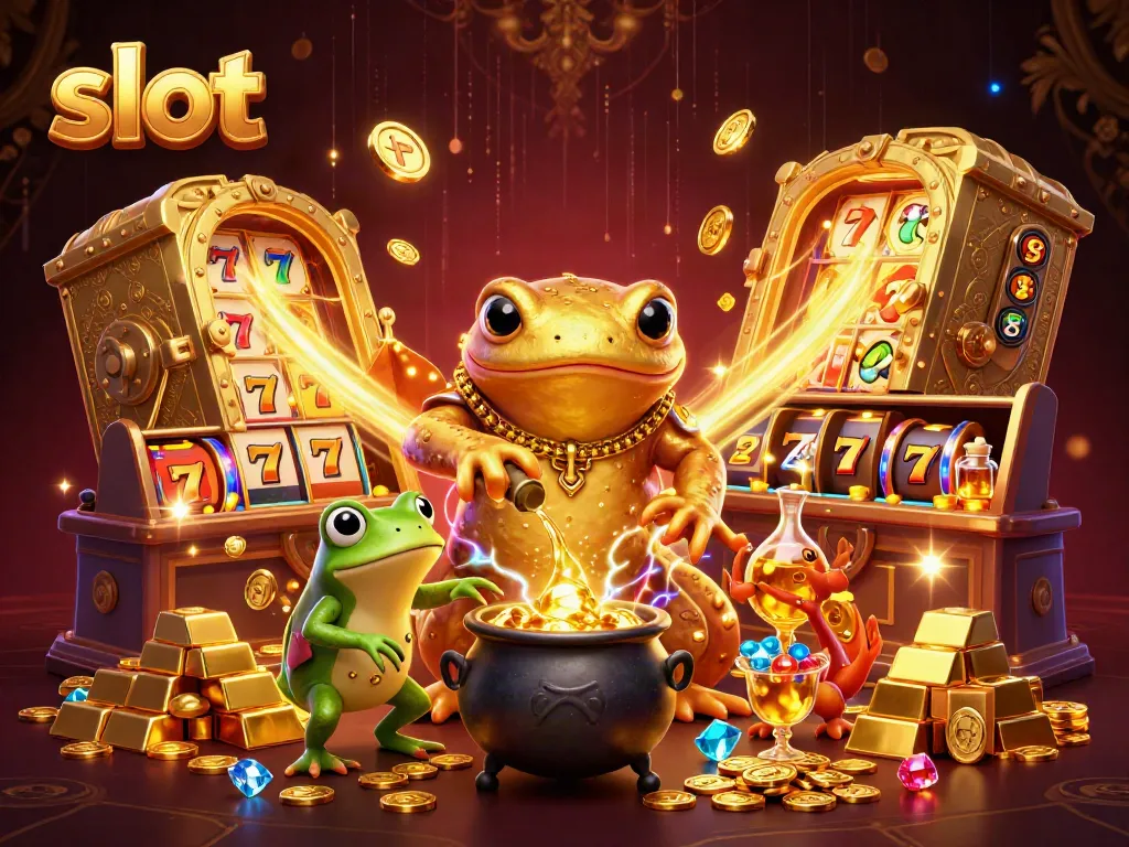 Slot mesin yang memperlihatkan alkimia menukarkan logam dasar menjadi koin emas di kasino