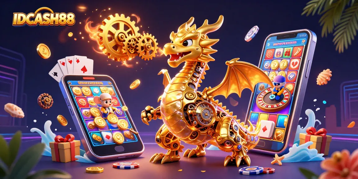 Experience the excitement of IDCASH88, where golden coins and dynamic slot games ignite your gambling journey.
