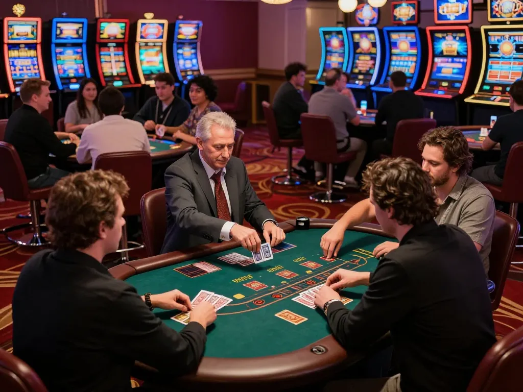 Engaged players at the 88aa club blackjack tables strategizing their next moves during a busy gaming night