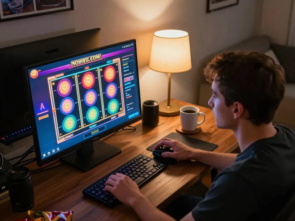 Engage with thrilling slot games at nohu.com through a vibrant online casino experience at home.