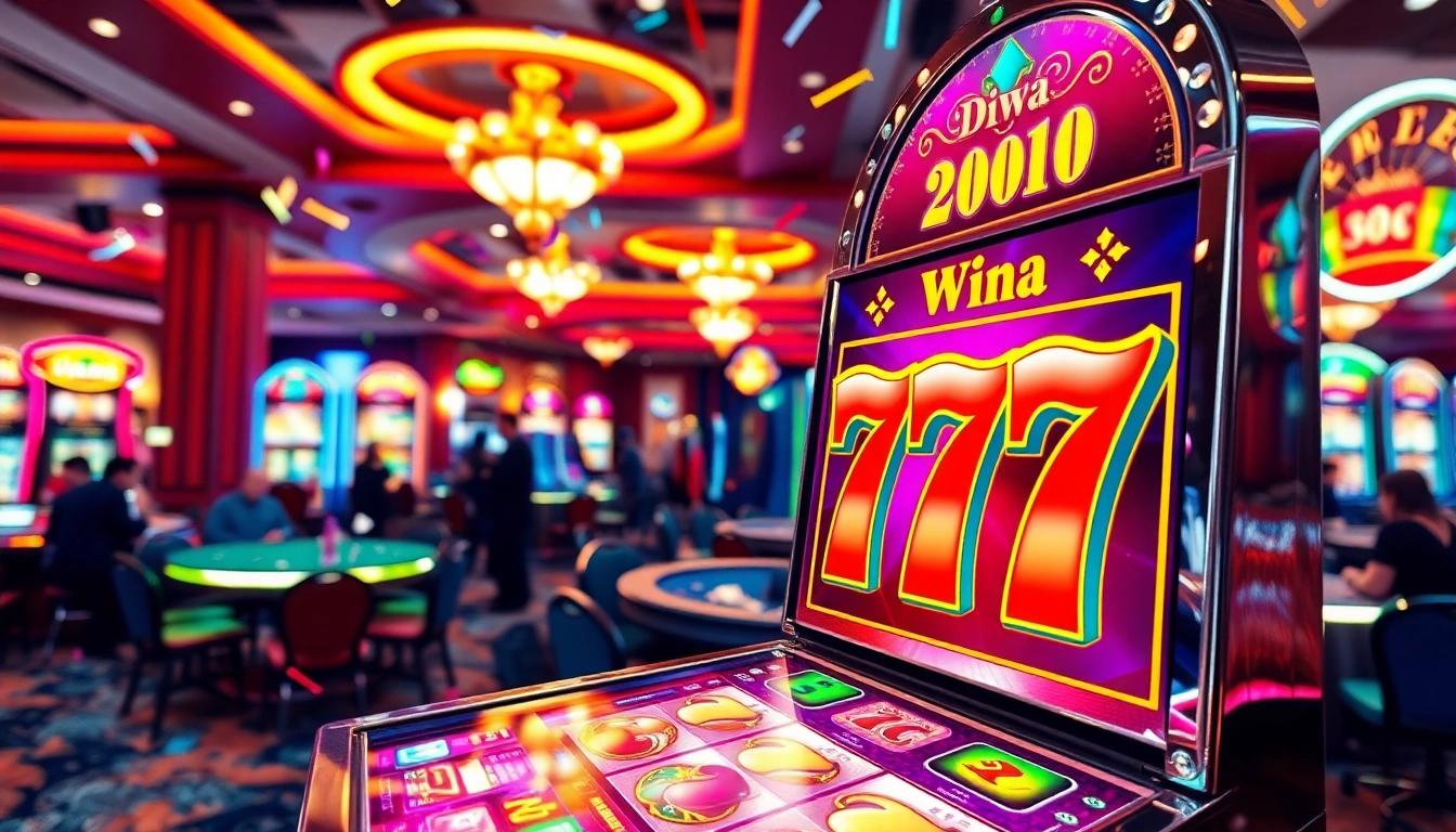 Experience the thrill of Diwa 777 on a vibrant casino slot machine.