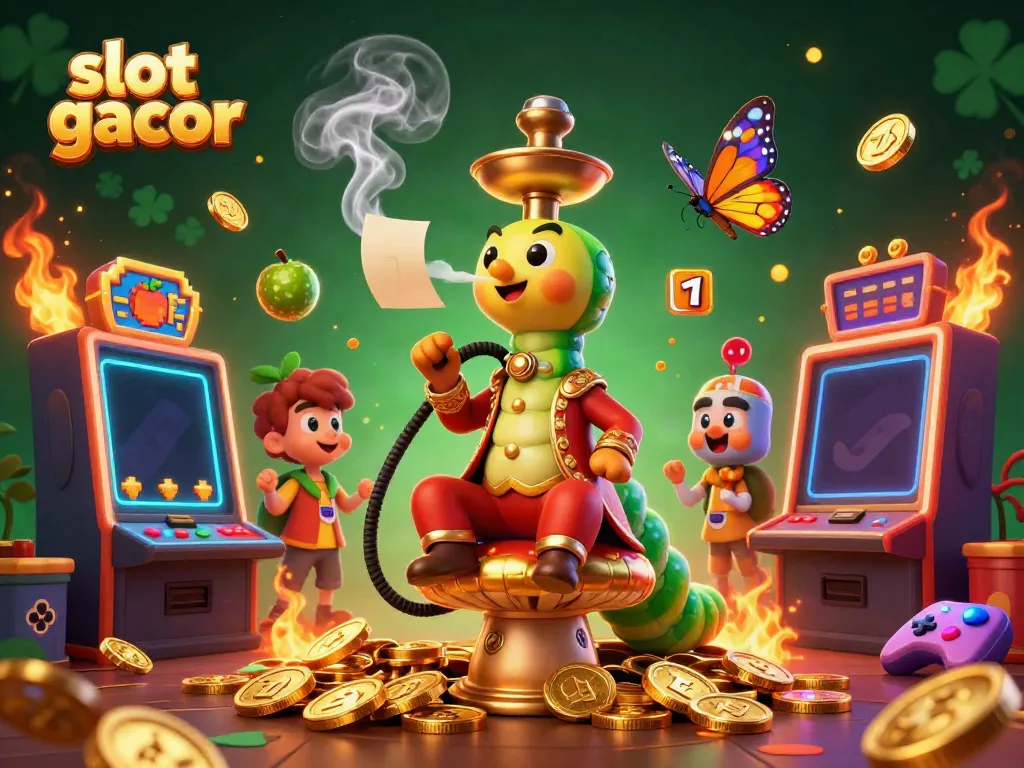 Engage with exciting slot gacor action featuring colorful machines and golden coins.