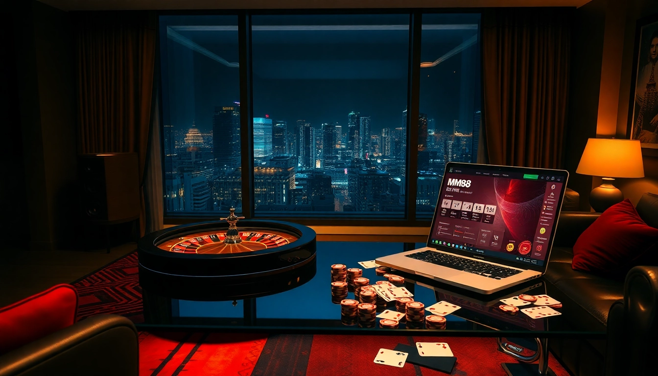 Engage in high-stakes betting at trang chủ mm88 with a luxurious online casino experience featuring cards and roulette.