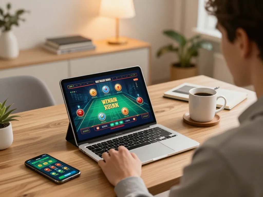 Engaging in responsible gambling with upintogel while playing live casino on a tablet at home.