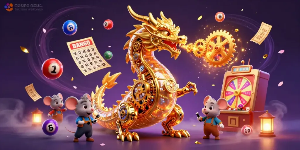 Win big at a casino site that takes credit cards with dynamic golden dragon illustrations and lottery elements.