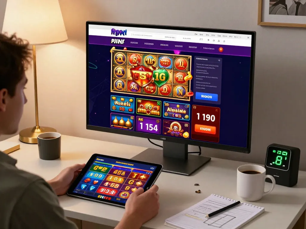 Player enjoying online gaming on loto188b asia with tablet in cozy living room