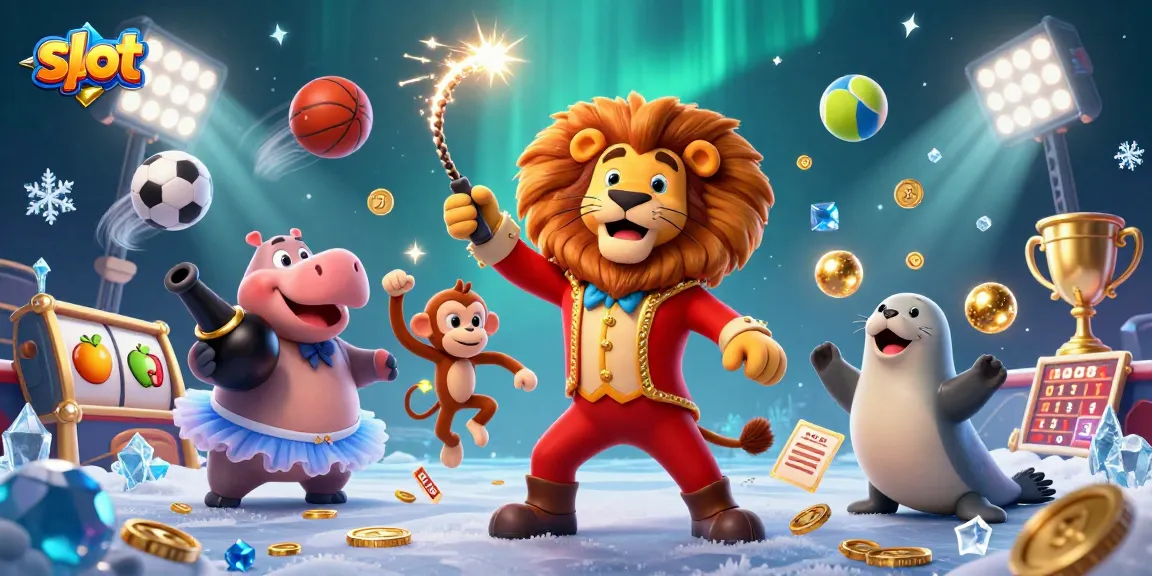 Mainkan slot menarik dengan karakter sirkus dan elemen taruhan dalam ilustrasi 3D yang memukau.