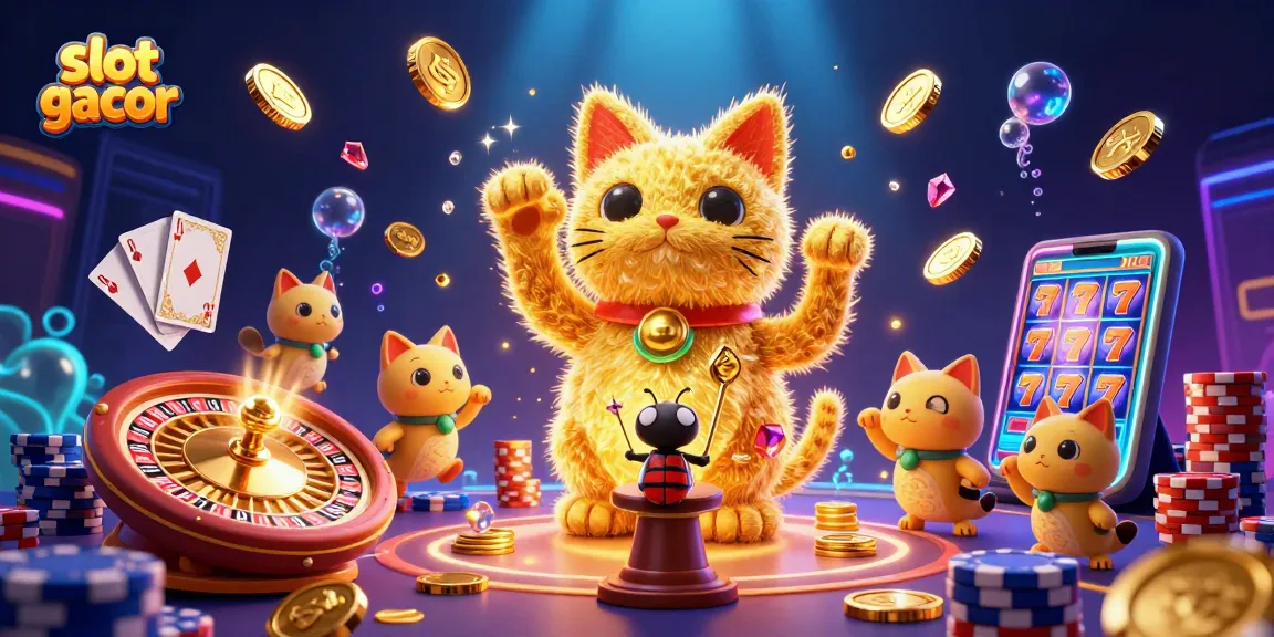 Play slot gacor with immersive, vibrant visuals of golden fireflies and casino symbols.